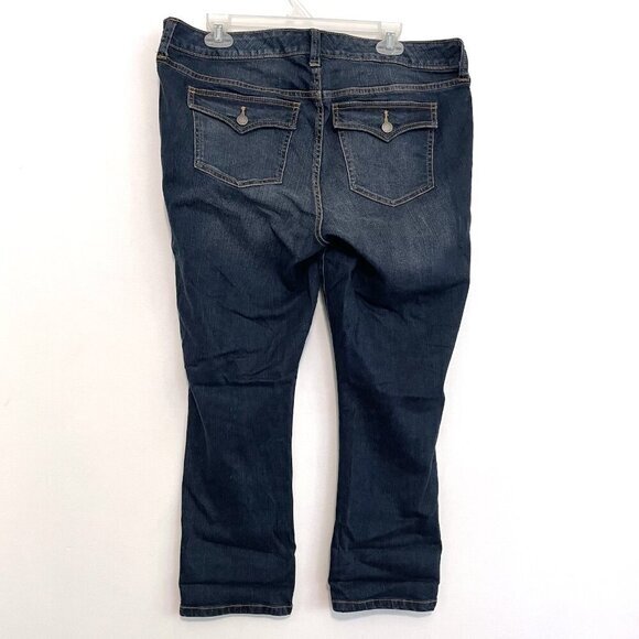 TORRID Plus Size Cropped Skinny Jean Dark Wash with Flap Pockets Crop Ankle 14 - Picture 13 of 15